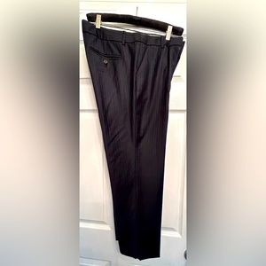 J Crew Navy with White Pinstripe Merino wool Capri pants